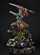 Figurine en résine de Aloy en armure de dragon Tenakth par Prime 1 Studios