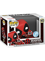 Figurine Funko Pop de Deadpool avec la photo de Wolverine