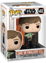 Figurine Funko Pop Star Wars du Mandalorian - Luke Skywalker avec Grogu