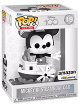 Figurine Funko Pop de Mickey dans son bateau à vapeur