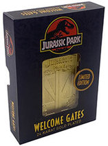 Lingot plaqué or 24 carats des portes de Jurassic Park