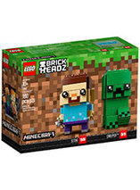 Figurine LEGO Brickheadz n°58 et n°59 Steve & Creeper – Minecraft