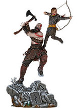 Statuette résine de Kratos & Atreus dans God of War par Iron Studios