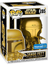 Figurine Funko Pop dorée de Jango Fett dans Star Wars