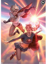 Supergirl & Power Girl – Premium art print par Sideshow