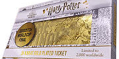 Réplique du billet de la Coupe du monde de Quidditch en plaqué or 24 carats  de Harry Potter édition limitée - Exclusivité Zavvi