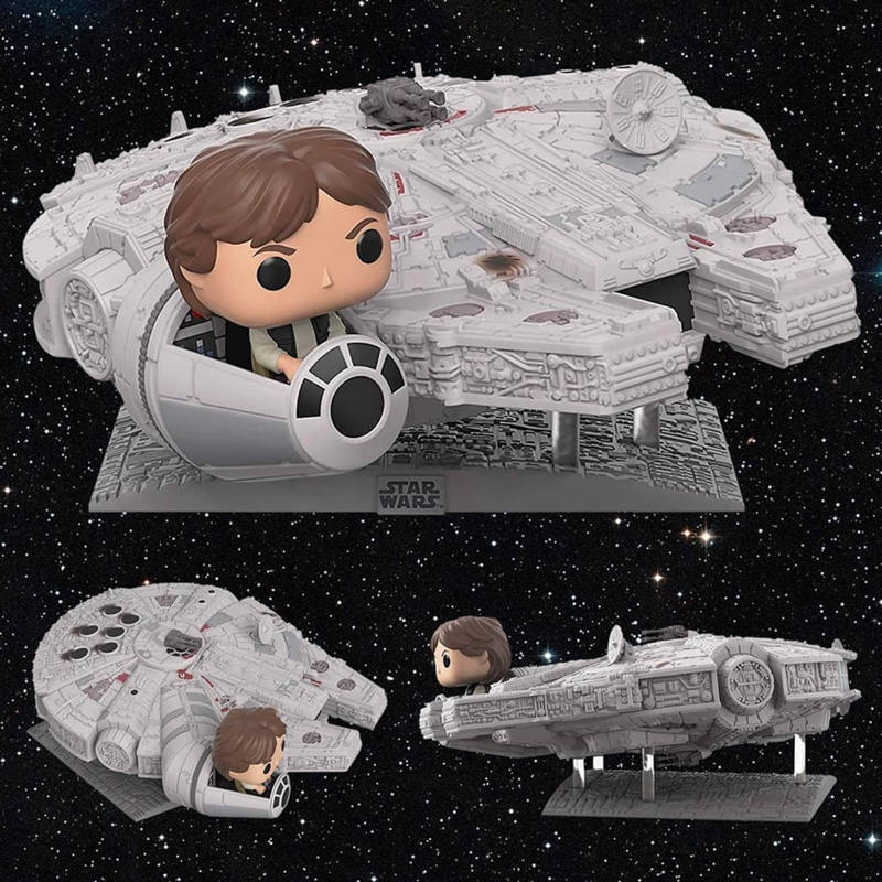 Funko pop deluxe star wars 2025 millennium falcon with han solo